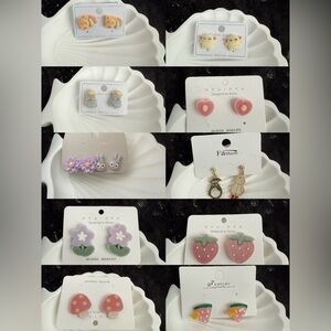 New bundle velvet Earrings Set kids ladies men women 11 pairs#203